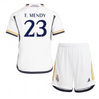 Otroški Nogometni dresi Real Madrid Ferland Mendy #23 Domači 2023-24 Kratek Rokav (+ Kratke hlače)